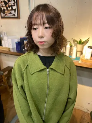 ミディアム パーマ YUKI 新宿カット パーマ/カラーのヘアスタイル