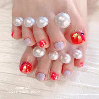 ミディアム ネイル 🐾enen style 🐾のネイルデザイン