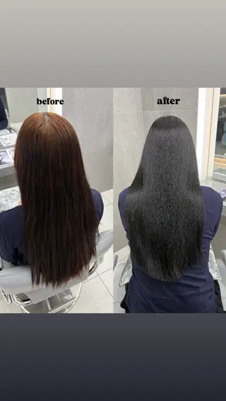 ロング カラー 小川 咲彩のヘアスタイル