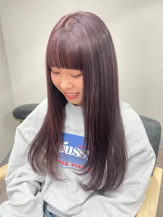 ロング カラー レイヤーカット 韓国ヘアayameのヘアスタイル