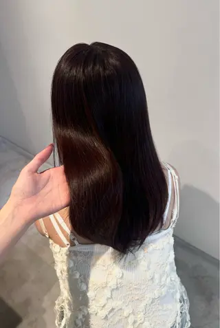 ミディアム カラー 艶感ワンホン color✨のヘアスタイル