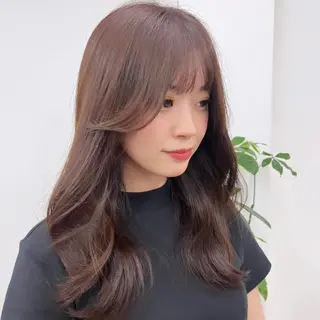 セミロング カラー ヘアアレンジ HIROKO / 透明感暖色カラー🎀のヘアスタイル