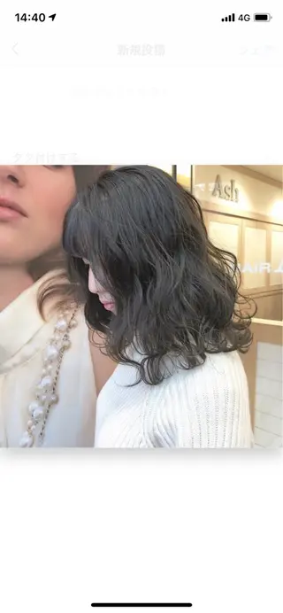 ミディアム 店長ハイトーンカラー 柞山史奈のヘアスタイル
