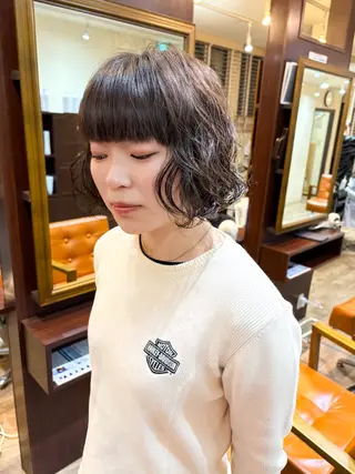 ショート レイヤー/パーマ /縮毛/ 宮本 泰周のヘアスタイル