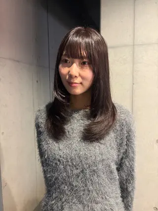 セミロング カラー 韓国レイヤー/透明感 カラー/RIN🎀のヘアスタイル