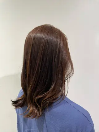 セミロング カラー メンズモデル板橋 島田依杏のヘアスタイル