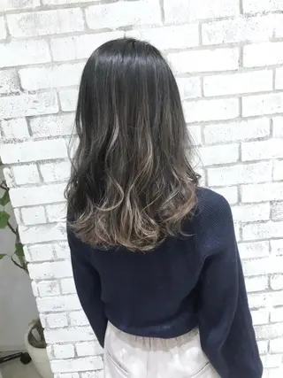セミロング カラー パーマ ヘアアレンジ メンズ キッズ ネイル マツエク・マツパ バレイヤージュ/ 髪質改善/渡邉悟🌱のヘアスタイル