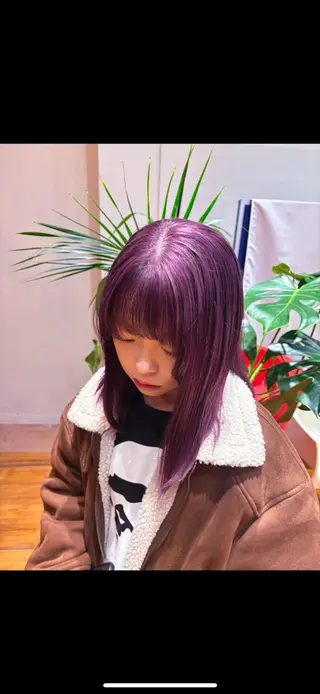 ミディアム カラー 淀 小南津のヘアスタイル