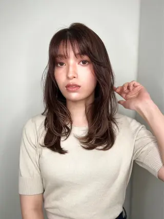 ロング カラー パーマ 似合わせ✨透明感🫧 佐藤優斗のヘアスタイル