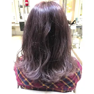 セミロング カラー ヘアアレンジ 骨格肌色 似合わせ/YUKAのヘアスタイル