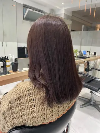 セミロング オリーブ カラー✨有坂映哉のヘアスタイル