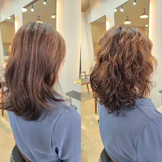 ミディアム パーマ 野村 果音(カノン)のヘアスタイル
