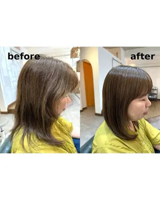 セミロング Jyue-ru／北谷 /縮毛矯正/髪質改善のヘアスタイル