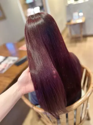 セミロング カラー 韓国風ﾊﾟｰﾏ❁﻿ fu-ka❁艶ｶﾗｰのヘアスタイル