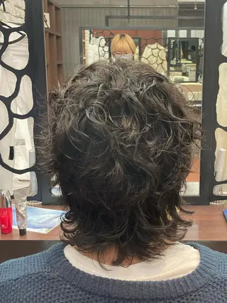 ショート パーマ ヘアアレンジ メンズ アイブロウ デザインカラー✨ 日高桃佳のヘアスタイル