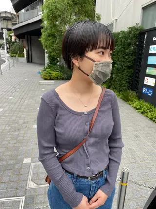ショート カラー パーマ ヘアアレンジ メンズ キッズ ネイル マツエク・マツパ アイブロウ パーマ/透明感カラー /ボブ/吉田一生のヘアスタイル