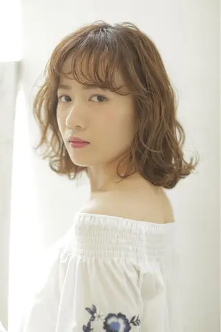 ミディアム カラー パーマ ヘアアレンジ メンズ キッズ ネイル マツエク・マツパ EnBlesS西宮 マンツーマン神道有基のヘアスタイル