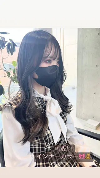 ミディアム カラー ヘアアレンジ 透明感/オリーブ/ グレージュ/YUKAのヘアスタイル