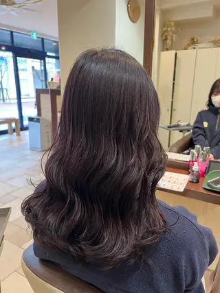 セミロング カラー 大人透明感艶カラー 寺田稜のヘアスタイル