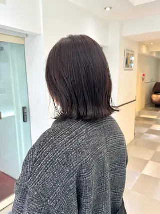 ミディアム カラー デジタルパーマ 🌀ボブ　萩原　龍のヘアスタイル