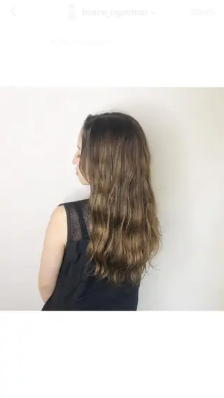 セミロング カラー カラーモデル募集中 美容室ハピスのヘアスタイル