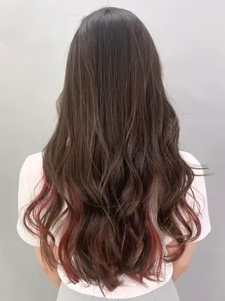 カラー パーマ ヘアアレンジ セミロング ITbyALBUM 浦和店のヘアスタイル