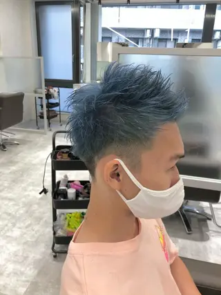 ショート カラー パーマ メンズ 関西センターパート メンズモデル募集のヘアスタイル