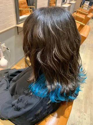 ミディアム カラー ヘアアレンジ 🦋レイヤー特化/ 羽エク/ナツミ🦋のヘアスタイル