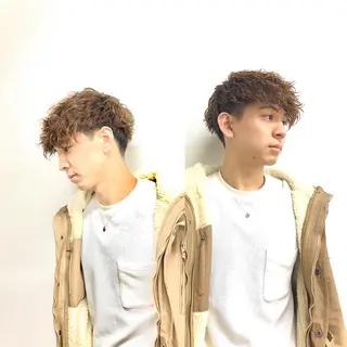 ショート カラー パーマ ヘアアレンジ メンズ ✨最強美容師✨ 💙にっしー西村💙のヘアスタイル