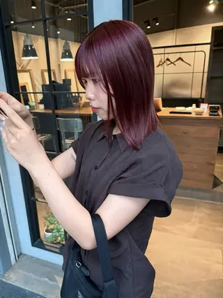 ミディアム カラー fubuki🪷 似合わせカットカラーのヘアスタイル