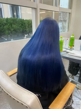 セミロング カラー レイヤーウルフ エクステ磯部のヘアスタイル