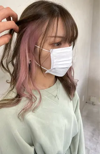 ロング カラー 中目黒ブリーチカラー ボブ橋本青輝のヘアスタイル