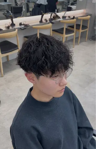 ショート カラー パーマ メンズ キッズ 栄💗レイヤーカット |パーマ|haruのヘアスタイル