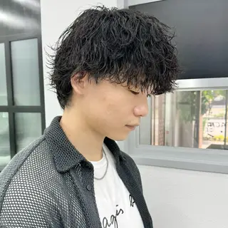 ミディアム カラー パーマ メンズ 🔥札幌No.1🥇 パーマ特化美容師🔥のヘアスタイル
