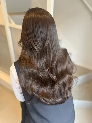 ロング カラー ブリーチなしWカラー /レイヤーカット大阪のヘアスタイル