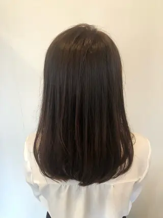 ミディアム カラー パーマ 森田 真由のヘアスタイル