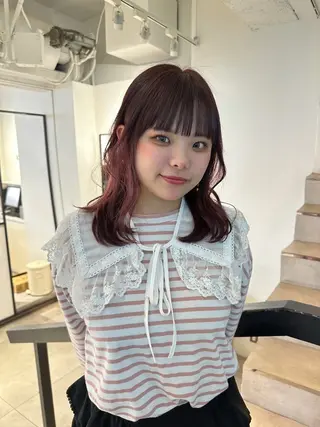 ミディアム カラー ガーリーネイル hiroka🩰🎀のネイルデザイン