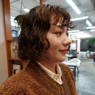 ショート パーマ ヘアアレンジ 🌐サトウ リョウ🌐のヘアスタイル
