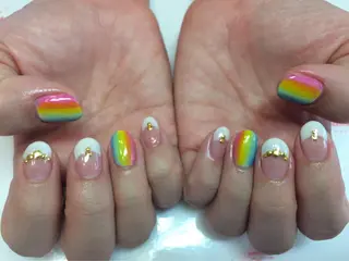 ネイル ネイルリボン 受付スタッフのネイルデザイン