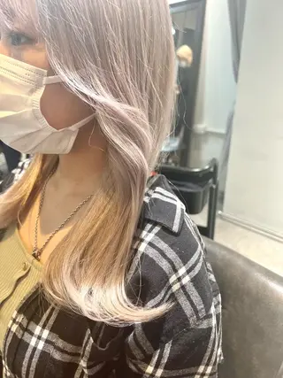 セミロング カラー ヘアアレンジ ネイル 🌈インナーカラー ‘ショウマ’🌈のヘアスタイル