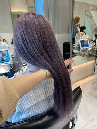 ロング オリーブ カラー✨有坂映哉のヘアスタイル