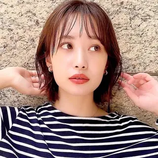 ミディアム カラー 🌱小顔ヘア/ボブ ミディアム/双葉🌱のヘアスタイル