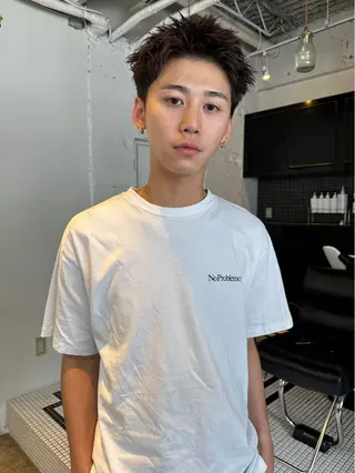 ショート メンズ グランジヘア 無造作ヘアHYUGAのヘアスタイル