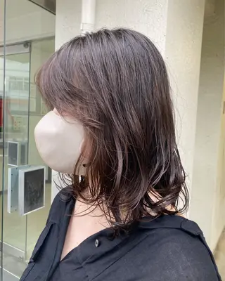 ミディアム パーマ ショート、ボブ💚 レイヤー/井上翔のヘアスタイル