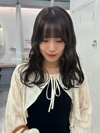 セミロング カラー 髪質改善🫧ベージュ 椙山 響のヘアスタイル