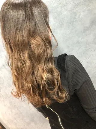 ロング カラー パーマ ヘアアレンジ メンズ キッズ ネイル マツエク・マツパ 透明感カラー🤎 ゆりのヘアスタイル