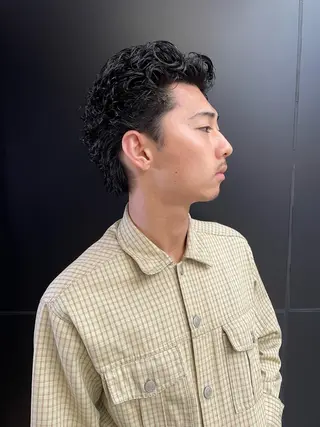 パーマ メンズ スパイキーパーマ 柏NO1 藤本葉のヘアスタイル