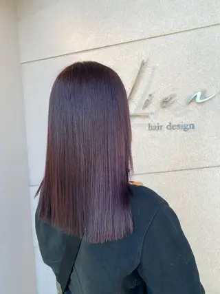 ミディアム Lien.AKI 透明感カラー🤍のヘアスタイル