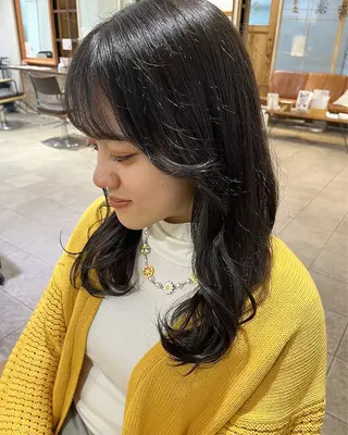 ロング カラー レイヤーカット☆顔ま わりカット＊田村りおのヘアスタイル