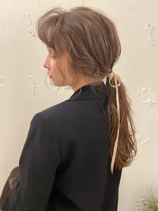 ロング カラー mei|顔まわり ×透明感カラーのヘアスタイル